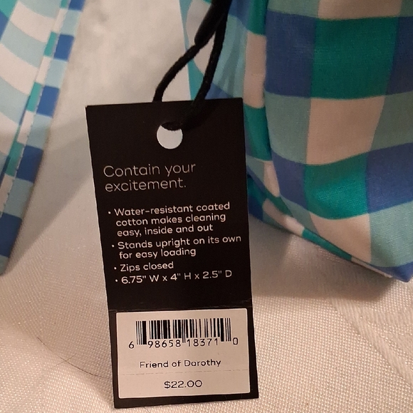 Scout Turquoise and White Checkered Men's Bag - Picture 3 of 4